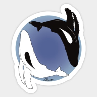 Yin Yang Whales Sticker